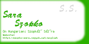 sara szopko business card